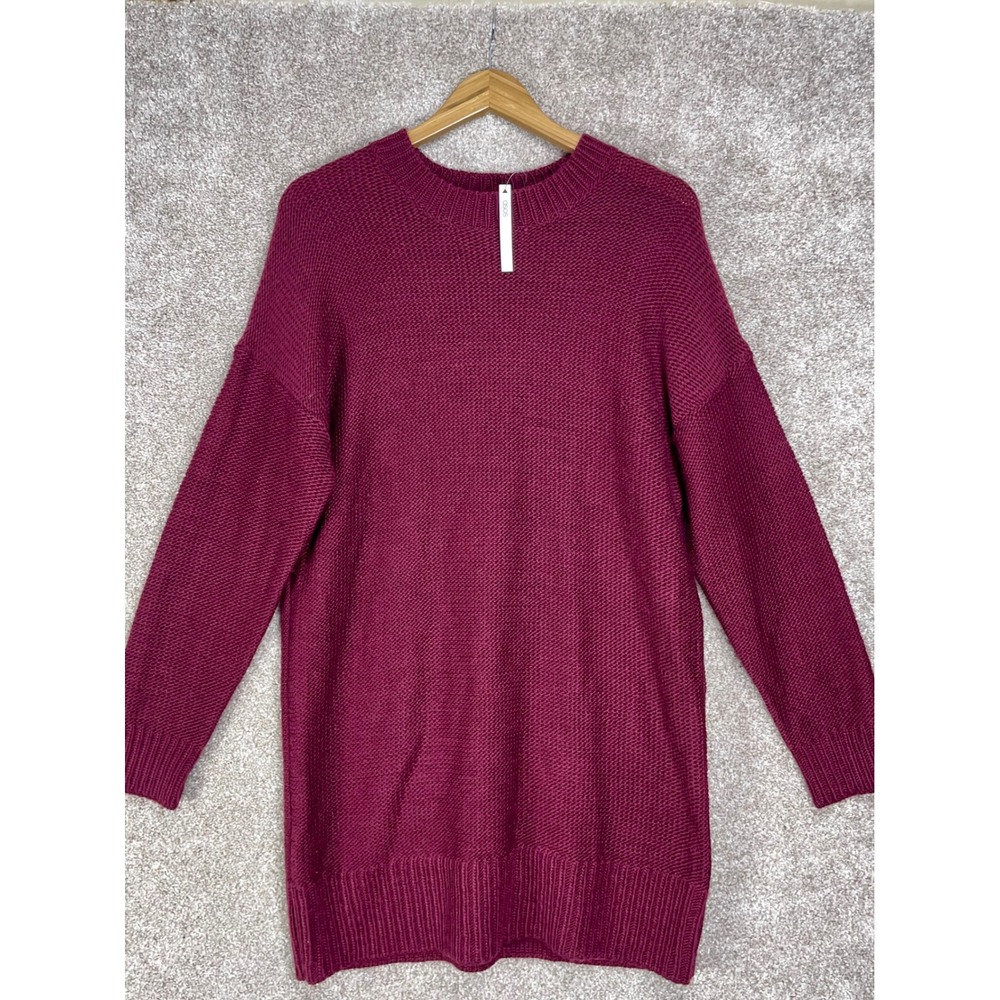 ASOS Oversized Wool Blend Knit Sweater Dress Womens 4 Burgundy Academia Chic NWT